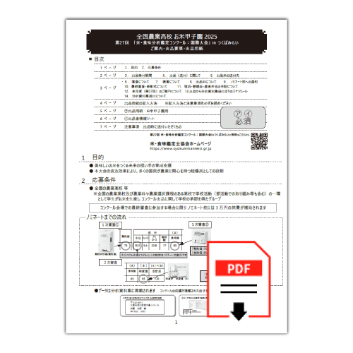 お米甲子園出品要項